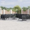 Sodo Sofų Rinkinys su pagalve 13 pcs Juoda Plienas
