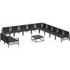 Sodo Sofų Rinkinys su pagalve 12 pcs Juoda Plienas