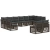 Lauko baldų komplektas Sodo Sofų Rinkinys 12 pcs Pilka poliratanas