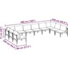 Sodo Sofų Rinkinys su pagalve 10 pcs Juoda Plienas