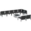 Sodo Sofų Rinkinys su pagalve 9 pcs Juoda Plienas