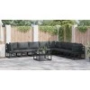 Sodo Sofų Rinkinys su pagalve 9 pcs Juoda Aliuminis