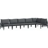 Sodo Sofų Rinkinys su pagalve 6 pcs Juoda Plienas