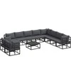 Sodo Sofų Rinkinys 11 vnt. Juoda Aliuminis
