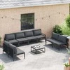 Sodo Sofų Rinkinys su pagalve 8 pcs Juoda Plienas
