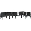 Sodo Sofų Rinkinys su pagalve 5 pcs Juoda Plienas