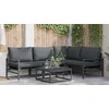 Sodo Sofų Rinkinys su pagalve 4 pcs Juoda Plienas