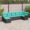 Lauko baldų komplektas Sodo Sofų Rinkinys su pagalve su saugykla 7 pcs Poli ratanas