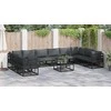 Sodo Sofų Rinkinys su pagalve 11 pcs Juoda Aliuminis