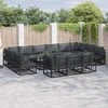 Sodo Sofų Rinkinys su pagalve 13 pcs Juoda Aliuminis