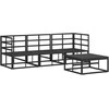 Sodo Sofų Rinkinys 4 pcs Juoda metalas