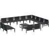 Sodo Sofų Rinkinys su pagalve 13 pcs Juoda Plienas