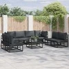 Sodo Sofų Rinkinys su pagalve 8 pcs Juoda Aliuminis
