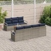 Lauko baldų komplektas Sodo Sofų Rinkinys su pagalve 8 pcs Pilka poliratanas
