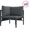 Sodo Sofų Rinkinys su pagalve 8 pcs Juoda Plienas