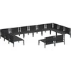 Sodo Sofų Rinkinys su pagalve 12 pcs Juoda Plienas