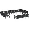 Sodo Sofų Rinkinys su pagalve 13 pcs Juoda Plienas