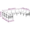 Sodo Sofų Rinkinys su pagalve 9 pcs Juoda Plienas