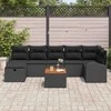 Lauko baldų komplektas Sodo Sofų Rinkinys su pagalve 8 pcs Juoda Poli ratanas