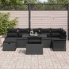 Lauko baldų komplektas Sodo Sofų Rinkinys su pagalve 8 pcs Juoda Poli ratanas