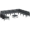 Sodo Sofų Rinkinys su pagalve 11 pcs Juoda Plienas