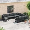 Sodo Sofų Rinkinys su pagalve 11 pcs Juoda Aliuminis