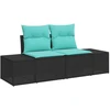 Lauko baldų komplektas Sodo Sofų Rinkinys 9 vnt. Juoda Poli ratanas