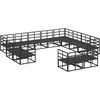 Sodo Sofų Rinkinys su pagalve 12 pcs Juoda Aliuminis