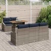 Lauko baldų komplektas Sodo Sofų Rinkinys su saugykla 6 pcs Pilka Poli ratanas