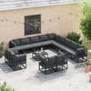Sodo Sofų Rinkinys su pagalve 13 pcs Juoda Aliuminis