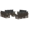 Lauko baldų komplektas Sodo Sofų Rinkinys 13 pcs Pilka poliratanas