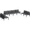 Sodo Sofų Rinkinys su pagalve 8 pcs Juoda Plienas