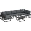 Sodo Sofų Rinkinys su pagalve 8 pcs Juoda Aliuminis