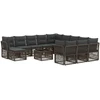 Lauko baldų komplektas Sodo Sofų Rinkinys 13 pcs Pilka poliratanas