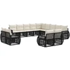 Lauko baldų komplektas Sodo Sofų Rinkinys 13 pcs Juoda ir kreminė balta poliratanas
