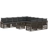 Lauko baldų komplektas Sodo Sofų Rinkinys 12 pcs Pilka poliratanas