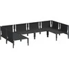 Sodo Sofų Rinkinys su pagalve 6 pcs Juoda Plienas