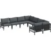 Sodo Sofų Rinkinys su pagalve 8 pcs Juoda Plienas