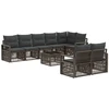 Lauko baldų komplektas Sodo Sofų Rinkinys 9 pcs Pilka poliratanas