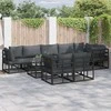 Sodo Sofų Rinkinys su pagalve 9 pcs Juoda Aliuminis