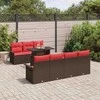 Lauko baldų komplektas Sodo Sofų Rinkinys su pagalve 8 pcs Ruda Poli ratanas
