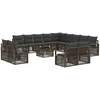 Lauko baldų komplektas Sodo Sofų Rinkinys 14 pcs Pilka poliratanas