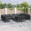 Sodo Sofų Rinkinys su pagalve 13 pcs Juoda Aliuminis