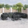 Sodo Sofų Rinkinys su pagalve 13 pcs Juoda Aliuminis