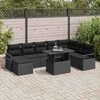 Sodo Sofų Rinkinys su saugykla 9 pcs Juoda Poli ratanas