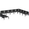 Sodo Sofų Rinkinys su pagalve 10 pcs Juoda Plienas