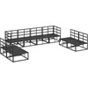 Sodo Sofų Rinkinys su pagalve 8 pcs Juoda Aliuminis