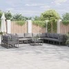 Sodo Sofų Rinkinys su pagalve 10 pcs Juoda Aliuminis
