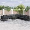Sodo Sofų Rinkinys su pagalve 12 pcs Juoda Aliuminis