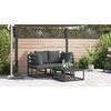 Sodo Sofų Rinkinys 3 pcs Juoda metalas